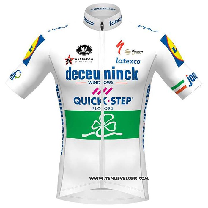 2020 Maillot Ciclismo Deceuninck Quick Step Champion Irlande Manches Courtes et Cuissard